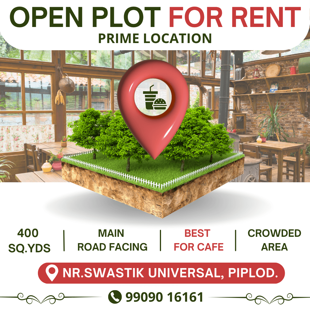 Open Plot For Rent - In Piplod, Surat.