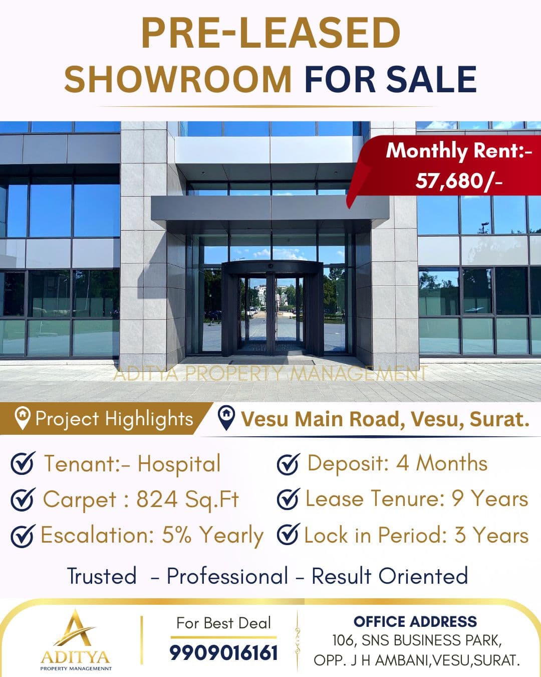 Premium Pre-Leased Showroom For Sale | Assured Rental Income Investment
