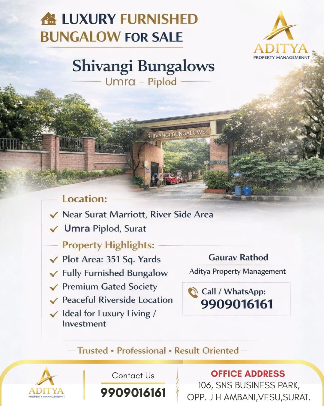 Luxury Furnished Bungalow for Sale in Umara, Piplod, Surat. in Piplod