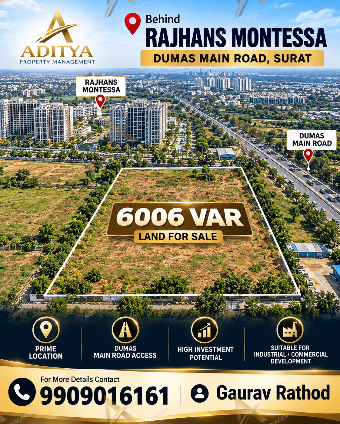 Open Plot For Sale On Dumas Main Road, Surat. in Dumas